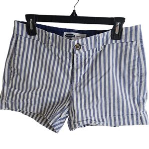 Old Navy Women's Everyday Shorts Size 6 Blue & White Stripe